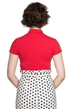 Load image into Gallery viewer, Mandarin Collar Top Red