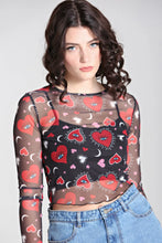 Load image into Gallery viewer, Kate Heart Mesh Top