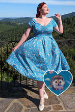 Load image into Gallery viewer, Lily Hedgehogs Blue Off Shoulder Dress