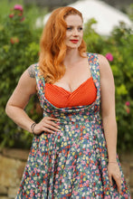 Load image into Gallery viewer, Grace Rose Navy Blue Pleated Bust Dress