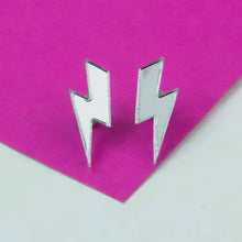 Load image into Gallery viewer, Lightning Bolt Stud Silver