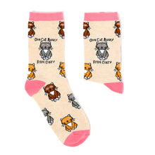 Load image into Gallery viewer, Ladies One Cat Away From Crazy Socks
