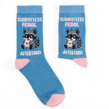 Load image into Gallery viewer, Ladies Slightly Less Feral After Food Socks
