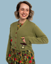 Load image into Gallery viewer, Run &amp; Fly x Katie Abey Mushroom Bois V-Neck Cropped Cardigan