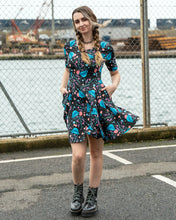 Load image into Gallery viewer, Rebel Romance Floral Jellyfish Fit &amp; Flare Skater Stretch Dress