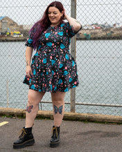 Load image into Gallery viewer, Rebel Romance Floral Jellyfish Fit &amp; Flare Skater Stretch Dress