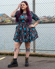 Load image into Gallery viewer, Rebel Romance Floral Jellyfish Fit &amp; Flare Skater Stretch Dress