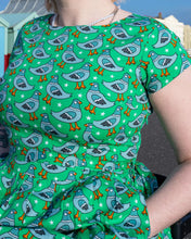 Load image into Gallery viewer, Pigeon Stars Stretch Belted Tea Dress with Pockets