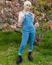 Load image into Gallery viewer, Light Blue Stone Wash Stretch Denim Dungarees