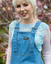 Load image into Gallery viewer, Light Blue Stone Wash Stretch Denim Dungarees