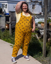 Load image into Gallery viewer, Bees Knees Dungabees Gold Stretch Twill Dungarees