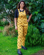 Load image into Gallery viewer, Bees Knees Dungabees Gold Stretch Twill Dungarees