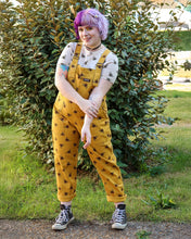 Load image into Gallery viewer, Bees Knees Dungabees Gold Stretch Twill Dungarees