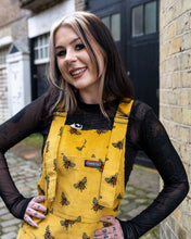 Load image into Gallery viewer, Gold Bee Corduroy DungaBee Dungarees