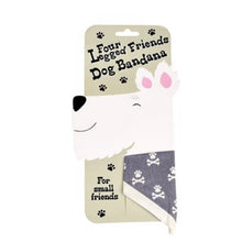 Load image into Gallery viewer, Dog Bandana Small Grey-Blue Paw &amp; Crossbones