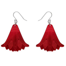 Load image into Gallery viewer, Erstwilder Lotus Mirror Drop Earrings Red