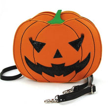 Load image into Gallery viewer, Two Faced Glitter Jack O Lantern Crossbody Bag