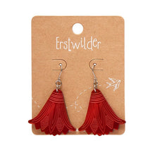 Load image into Gallery viewer, Erstwilder Lotus Mirror Drop Earrings Red