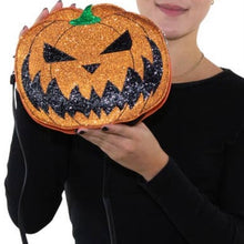 Load image into Gallery viewer, Two Faced Glitter Jack O Lantern Crossbody Bag