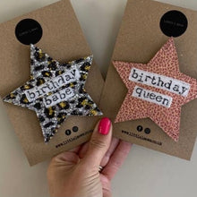 Load image into Gallery viewer, Glitter Star Birthday Badge