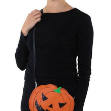 Load image into Gallery viewer, Two Faced Glitter Jack O Lantern Crossbody Bag