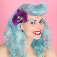 Load image into Gallery viewer, Purple Orchid Hair Flower